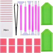 Resim 49 parça DIY Elmas Boyama Araç Seti DIY 5D Elmas Boyama İçerir Elmas Nokta Matkap Kalemi, Cımbız, 10 adet Yapıştırıcı, Plastik Tepsi, 30 Torba DIY Sanat El Sanatları 
