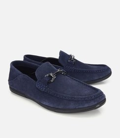 Resim HOTİÇ Erkek Süet Deri Lacivert Toka Detaylı Comfort Loafer 
