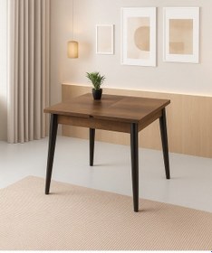 Resim Yanlardan Açılır Büyüyen Yemek Masası Ceviz 65 x 100 CM Sadece Masa 