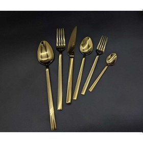 Resim Berlin 36 Parça Titanyum Gold Çatal Kaşık Bıçak Seti Gold 