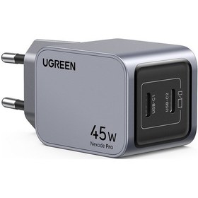 Resim Ugreen Nexode Pro 45w Gan Hızlı Şarj Cihazı Qc Pd 2xusb-c Uzay Grisi 
