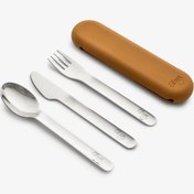 Resim Citron Silikon Kılıflı Paslanmaz Çelik 3'lü Çatal Bıçak Kaşık Takımı - Caramel 1060643 