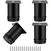 Resim Ayarlanabilir Mobilya Ayağı, Yuvarlak Metal Mobilya Ayağı, Paslanmaz Çelik, Kanepe Ayağı, Masa Ayağı, Yüksekliği Ayarlanabilir 0-15 Mm, 50 X 80 Mm, Siyah Diğer 
