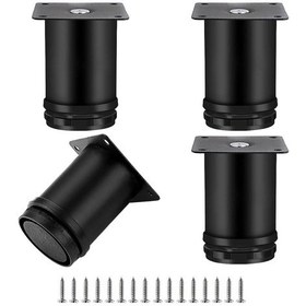 Resim Ayarlanabilir Mobilya Ayağı, Yuvarlak Metal Mobilya Ayağı, Paslanmaz Çelik, Kanepe Ayağı, Masa Ayağı, Yüksekliği Ayarlanabilir 0-15 Mm, 50 X 80 Mm, Siyah Diğer 