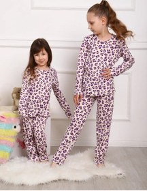 Resim Teztex Kız Çocukları İçin Pantolonlu Pijama 450926230 Bej 