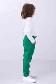 Resim Lastikli İçi Polarlı Cepli Rahat Unisex Çocuk Eşofman Altı - Antrasit / 12-13 Yaş 