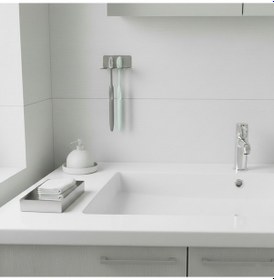 Resim Yapışkanlı Paslanmaz Çelik Diş Fırçalık Minimal Duvar Tipi Chalybes Metal 