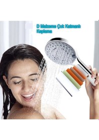 Resim Ahlez Solid 5 Fonksiyonlu Duş Başlığı Duş Hortum Mafsal Takım Krom 