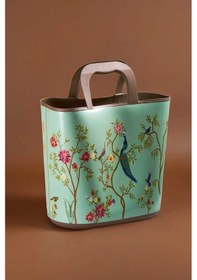 Resim Qutu Hand Bag Tavus Kuşu Desenli Yeşil Plaj Ve El Çantası 3955034 