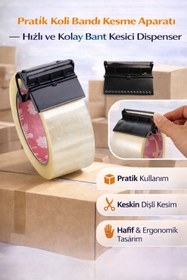 Resim Hane Dostu Pratik Koli Bandı Kesme Aparatı - Hızlı ve Kolay Bant Kesici Dispenser 