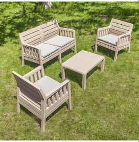 Resim Lara 2+1+1 S Bahçe Balkon Takımı - Cappucino Kahverengi 