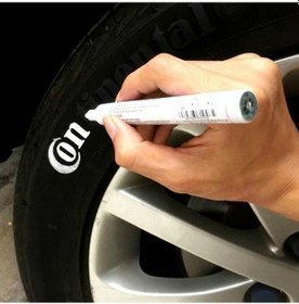 Resim Oto Lastik Yazı Kalemi - Beyaz Araç Lastik Yazma Kalemi 