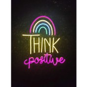 Resim Dekoraven Think Positive Neon LED Tabela Dekoratif Aydınlatma Çocuk ODASI(50X50CM) 