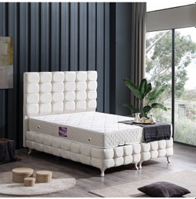 Resim Setaymobilya Baza, Duke Lux Çift Kişilik Krem Baza + Başlık + Deluxe Yatak 