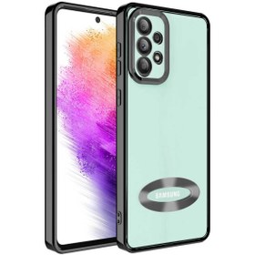 Resim Fibaks Samsung Galaxy A33 5g Kılıf Kamera Lens Korumalı Şeffaf Renkli Logo Gösteren Parlak Kapak 