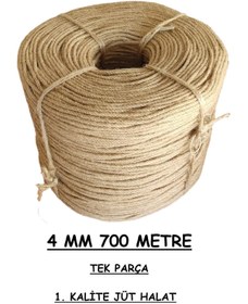 Resim Ambarope 4 Mm 700 Metre Tek Parça Jüt Halat Ip 1. Kalite Hasır Ip Kendir Ip 