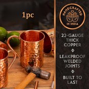 Resim 1 Adet El Yapımı Moscow Mule Bardak Hediye - Bakır Silindir Şekilli, Parlak Yüzeyli, Roostertails Servisi İçin İdeal | Dekoratif Bardaklar, Noel, Cadılar Bayramı, Paskalya, Sevgililer Günü ve Bira Festivalleri için Çok Amaçlı 