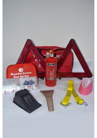 Resim Dikdörtgen Trafik Ve Ilkyardım Seti Çantası Oto Çeki Demiri Araç Yangın Söndürme Seti Ekonomi 