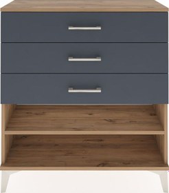 Resim Arges Şifonyer Tek Raflı 3 Çekmeceli 88x30x96 Çam-antrasit Atlas Çam 