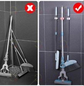 Resim Mainshop Pratik Yapışkanlı Duvar Mop Süpürge Paspas Temizlik Fırçası Tutucu Asma Askı Aparatı 1 Adet M-310 Beyaz 