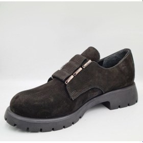 Resim Mammamia D25ka-860 Siyah Nubuk Hakiki Deri Lastikli Kadın Günlük Casual Ayakkabı Siyah 