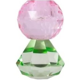 Resim Kristal Mum Tutucu, Bebek Pembesi, Nane Rengi, 10x6 Cm 