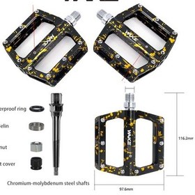Resim Wake Aluminyum Rulmanlı Kamuflaj Desenli Pedal 116. X 97.6mm Siyah-sarı 
