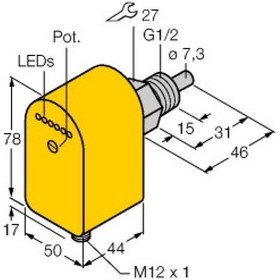 Resim Turck 6870056 Fcs-g1/2a4p-lıx-h1141 Akış İzleme Entegre İşlemcili Daldırma Sensörü 