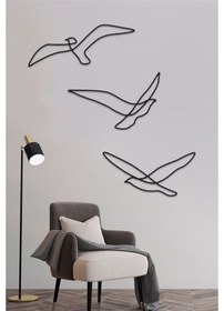 Resim 3 Çizgi Martı - Metal Tablo Set 