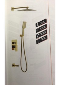 Resim İsaoğlu Yapı Gold Ankastre Duş Seti Altın Ankastre Duş Sistemi Komple Takım Gold 