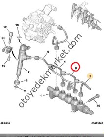 Resim PEUGEOT 206 1,4 HDI 2.ENJEKTÖR BORUSU (ORJİNAL) 