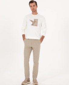 Resim Cacharel Bej Slim Fit Yün Karışımlı Kanvas Pantolon 