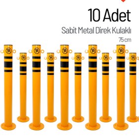 Resim İleri Trafik 10'lu Sabit Metal Direk Seti Kulaklı, Metal Duba 75 cm 
