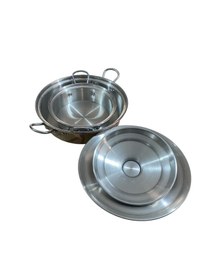 Resim Mobilreyon Alüminyum Kızartma,pilav,karnıyarık,kamp Tavası 2'li Set 24 Cm-32 Cm-kapaklı Tava Gümüş 