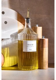 Resim Perotti Viking 1000 Ml Cam Şişe Ve Yağlık Kapaklı Çift Kapaklı Gold 