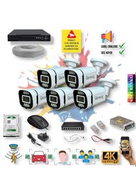 Resim 5 Kameralı Ip Set Yapay Zeka Özellikli Gece Renkli Sesli Ip 4386w 