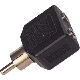 Resim Rca Erkek - 3.5 mm Stereo 2 Dişi Çevirici Jack 