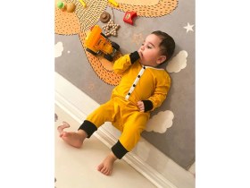Resim Kidsabu Bebek Unisex Tulum Pijama - Hardal 