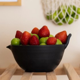 Resim Beige & Stone Seramik Siyah Çırpma Karıştırma Kabı 850 ml 