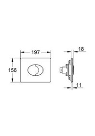 Resim Grohe Gömme Rezervuar Kumanda Paneli Yatay Abs Mat Krom- 38506p00 