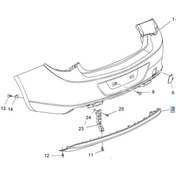 Resim PSA 13353299 | Opel Astra J Sedan Arka Tampon Alt Bakaliti Sensörsüz Orijinal 