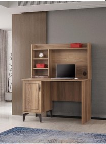 Resim Hazar Kitaplıklı Çalışma Masası 110x60x137cm Ceviz 