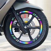 Resim 16 Adet Yansıtıcı Motosiklet Tekerlek Göbeği Çıkartmaları - Su Geçirmez & UV Dirençli, Kırmızı Lazer Gradyan Tasarımı Kolay Uygulanabilir Transfer Filmi ile 
