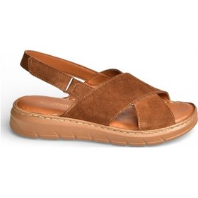 Resim Fox Shoes Y555531102 Taba Hakiki Deri Süet Kadın Sandalet Taba 