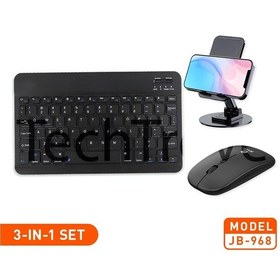 Resim Telefon, Bilgisayar Ve Tablet Uyumlu İngilizce Q Bluetooth + Wifi Klavye Mouse Set + Telefon Standı Diğer 