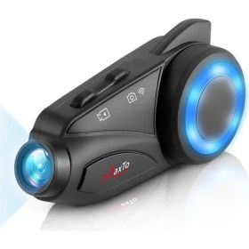 Resim Powermaster Maxto M3 Kameralı Motosiklet Bluetooth Intercom Kulaklık 