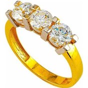 Resim Üçtaş Kare Tırnak 14 Ayar Altın Yüzük 