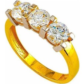 Resim Üçtaş Kare Tırnak 14 Ayar Altın Yüzük 