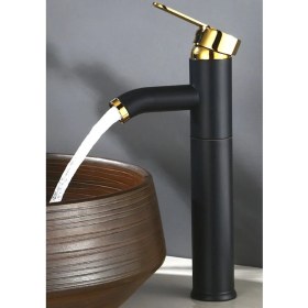 Resim Venita Aç Kapa Çanak Lavabo Bataryası Siyah Gold 