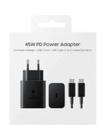 Resim Genos Samsung Tüm Modellere Uyumlu 45w Type-c Süper Hızlı Şarj Aleti + 1 m Kablo Set 45 Watt Siyah Renk 